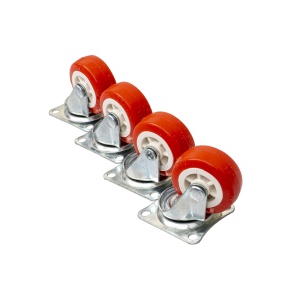 Set 4 roti pivotante Z-TOOLS, rola de cauciuc, diametru 1.25 inchi, lungime suport 3.5cm, latime suport 3.2cm, 16x10x5 cm, 1kg, ZTS8137 - Img 3