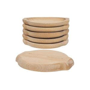 Set 6 farfurii din lemn Zilan, forma rotunda, dimensiuni 24x22 cm, cadou traditional, EXT6182 - Img 3