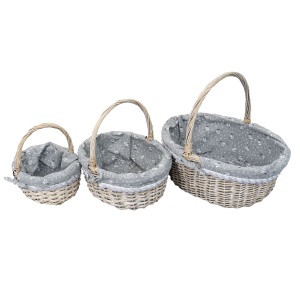 Set cosuri rachita Zilan, ovale, gri inchis, 43x32x38 cm + 34x25x32 cm + 25x21x25 cm, ZTS8004 - Img 3