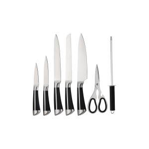 Set cutite Zilan 8 piese din otel inoxidabil, suport acrilic 360°, cutit chef 20 cm + cutit paine 20 cm + cutit feliat 20 cm + satar 18 cm + cutit utility 12.7 cm + cutit 9 cm + foarfeca, cod ZLN1634 - Img 2