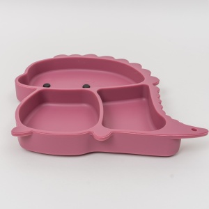 Set hranire bebelus Z-TOOLS, 6 piese, silicon, model dinozaur, farfurie 23x18x2.5 cm, bol 13x5 cm, baveta 32x23 cm, lingurita 14x3.5 cm, canita 8x9 cm, ZTS9096 - Img 4