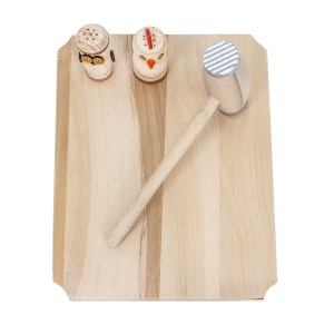 Set tocator dreptunghiular Zilan, 10 piese, lemn fag, 40x30x2 cm, bej, EXT6086 - Img 2