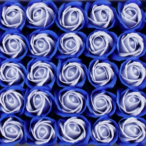 Set trandafiri sapun love, albastru-bleu, 50 buc, 6.5 cm inaltime, 5 cm diametru, SF003-3 - Img 3