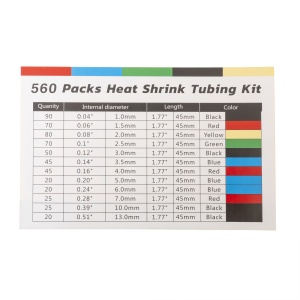 Set tuburi termocontractabile Z-Tools 560 bucati, din polietilena, temperatura micsorare 125°C, izolatie max. 600 V, cutie compartimentata, ZTS9184 - Img 3