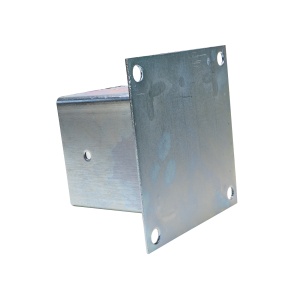 Suport stalp Zilan, metalic, 100x100mm, tabla prevopsita din otel, lungime 100mm, 5323 - Img 2