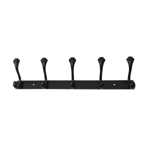 Cuier metalic Z-TOOLS cu 5 agatatori, lungime 44.5cm, latime 10cm, negru, 45x11x5 cm, ZTS8148
