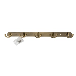 Cuier metalic Z-TOOLS cu 5 agatatori, lungime 44.5cm, latime 5cm, auriu, ZTS8142 - Img 2