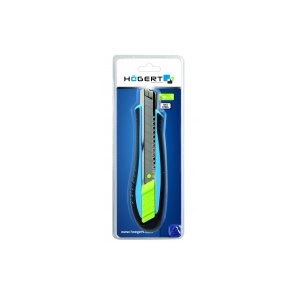 Cutter demontabil 18mm HOGERT, lama din otel SK5 rezistenta, maner ergonomic cu cauciuc, 2 lame, HT4C604 - Img 2