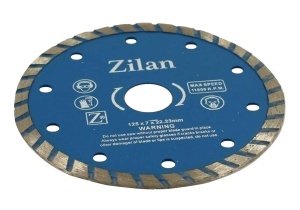 Disc diamantat continuu Zilan 125x7x22.23mm pentru taiat ceramica, beton, granit, marmura, caramida, tigla, viteza maxima 11000 r.p.m, ZLN1014