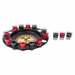 Joc de societate Z-tools, ruleta cu 16 pahare de shot, rosu-negru, 2-8 jucatori, 45x45x5 cm, CC145 - Img 1