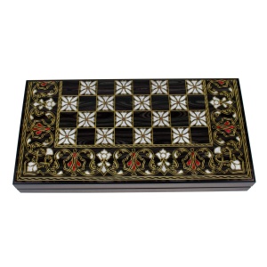 Joc de table Z-tools, lemn lacuit, 50x50 cm, pliabil, 2 kg, 30 piese, 2 zaruri, 987-7 - Img 1