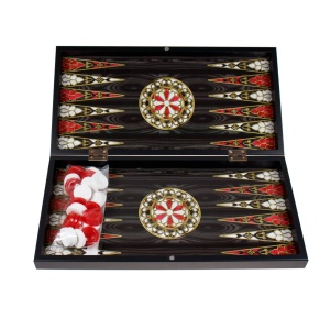 Joc de table Z-tools, lemn lacuit, 50x50 cm, pliabil, 2 kg, 30 piese, 2 zaruri, 987-7 - Img 3