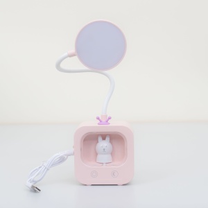 Lampa de birou Zilan, 3 tipuri de lumina, model televizor, roz, inaltime 33cm, lungime 10cm, latime 5cm, ZTS8233 - Img 5