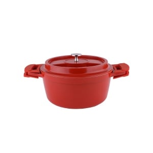 Oala cu capac Zilan, ceramica, diametru 28cm, capacitate 5l, rosu, 34x30x15 cm, 5kg, ZLN0903