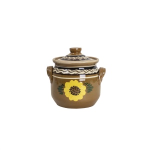Oala din lut Zilan, capac, diametru 18 cm, capacitate 4 l, rezistenta, usor de intretinut, EXT10257