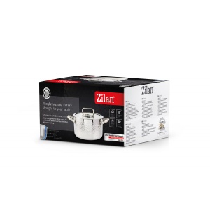 Oala din otel inoxidabil Zilan, capacitate 2.5L, diametru 20cm, Tryply, capac de sticla, maner inox, ZLN1313 - Img 2