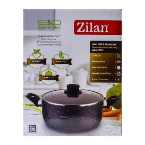 Oala Zilan cu capac sticla, aluminiu, interior granit, 3L, 24cm, ZLN1983 - Img 5