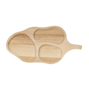 Platou servire frunza Zilan, din lemn masiv, ideal pentru festinuri, 50x25x3 cm, EXT7261 - Img 2