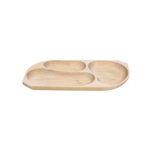 Platou servire Zilan din lemn natural de fag, ideal pentru fripturi, aperitive si peste, atmosfera rustica, 30x20x5 cm, EXT6176