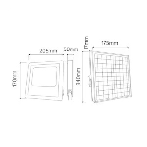 Proiector LED Horoz, 25W, 6400K, IP65, telecomanda 12m, 21x8.5x35 cm, EXT068-012-0025 - Img 4