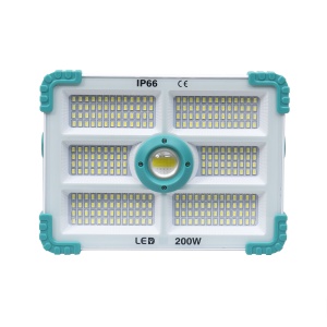 Proiector LED Zilan 200W solar si USB, 280 leduri, telecomanda, IP66, 27x20x5.5 cm, ZTS8212 - Img 1