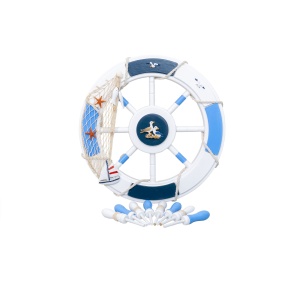 Roata decorativa Z-TOOLS din MDF, diametru 44.5cm, grosime 3.5cm, alb/bleu, 62x62x5cm, ZTS8035 - Img 2