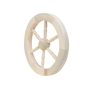 Roata decorativa Zilan, lemn alb, diametru 40 cm, 64x2x65 cm, 2.1kg, EXT10188_1 - Img 3
