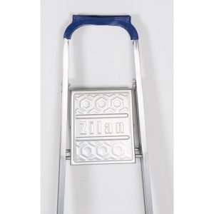 Scara metal Zilan, 4 trepte, pliabila, platforma, anti-alunecare, argintiu, 1.52m, 150 Kg, 6 Kg, ZLN1169 - Img 3