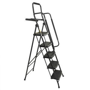 Scara metalica Zilan cu 5 trepte, inaltime 175cm, lungime treapta 38cm, latime treapta 20cm, balustrada 85cm, greutate maxima 130kg, ZTS8082 - Img 3