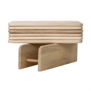 Set 6 tocatoare Zilan, lemn fag, dreptunghiular, 24.5x15 cm, EXT6085 - Img 2