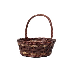 Set cosuri rattan Zilan, 4 cosuri rotunde, maro lucios, diametre: 22-40 cm, inaltime: 27-40 cm, ZTS8000 - Img 4