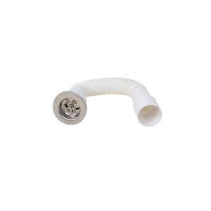 Sifon pentru chiuveta Zilan, plastic, alb, lungime 50 cm, latime 10 cm, inaltime 10 cm, ZTS8385