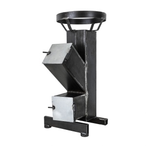 Soba tip racheta Zilan, lemn+peleti+carbune, 150x150 mm, putere 10 kW, 40x60x75 cm, EXT7594