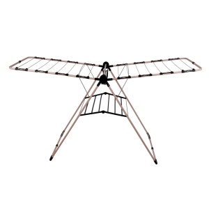 Uscator rufe metalic Zilan, 21 m capacitate, pliabil, roz/negru, 108x61 cm, 3.3 kg, ZLN1372