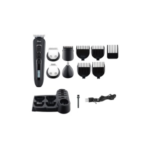 Aparat de tuns 10 in 1 Zilan, capete detasabile, afisaj LED, utilizare cu sau fara cablu, accesorii 3mm + 6mm + 9mm + 12mm, lungime 20cm, latime 5cm, inaltime 4cm, ZLN5919 - Img 3