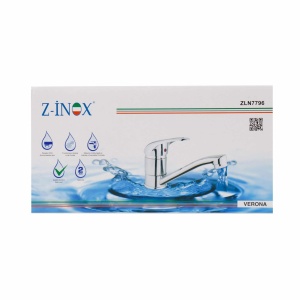 Baterie bucatarie Zilan, inox, monocomanda, pipa medie 15 cm, cartus ceramic 40 mm, ZLN7796 - Img 3