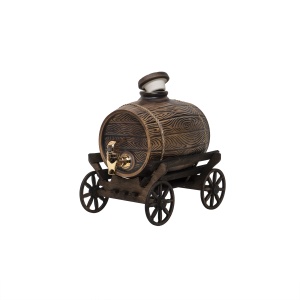Butoi de vin ceramic Zilan cu robinet, capacitate 2.5L, suport caruta, 28x18x26 cm, EXT10238 - Img 1