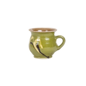 Cana ceramica, capacitate 200ml, lucrata manual, inaltime 8.5cm, diametru 8cm 1454 - Img 4
