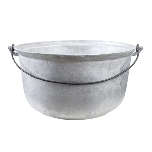 Ceaun aluminiu Zilan, 45L, diametru 55 cm, inaltime 31 cm, 5 mm grosime, fara capac, gri, EXT8034