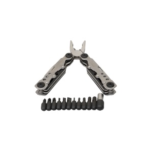 Cleste multifunctional pliabil Z-TOOLS, cu husa, 13x8x5 cm, 2kg, lung, standard, de sarma, deschizator de sticle, desfacator de conserve, fierastrau, cutit, surubelnita dreapta S+surubelnita dreapta L+pila+cheie pentru biti, ZTS8275 - Img 3