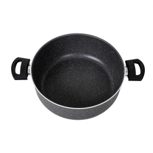 Cratita aluminiu Zilan, 28 cm, 6 l, cu capac sticla, inaltime 11 cm, grosime 2.1 cm, negru, ZLN2003 - Img 2