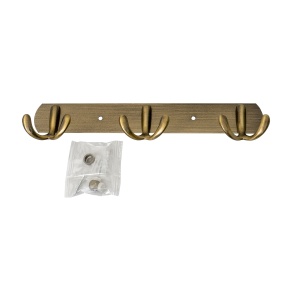 Cuier metalic Z-TOOLS cu 3 agatatori, auriu, lungime 24.5cm, latime 5cm, 25x5x5 cm, ZTS8140 - Img 2