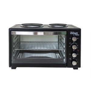 Cuptor electric cu plita Zilan, 2 arzatoare, 45l, 1600W, 56x36x34 cm, negru, ZLN2935