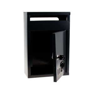 Cutie postala metalica Zilan 33.5x23x33.5 cm, montare perete, utilizare comerciala, deschidere frontala, gri inchis, 1 kg, cod 1233 - Img 2