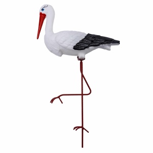 Decorațiune pentru gradină Z-tools, barză decorativă albă/neagră/roșie, 83cm, plastic/metal, cod EXT5590