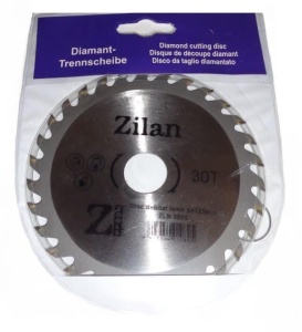 Disc debitat lemn Zilan 125 mm, 30 dinti, gaura 22,2 mm, viteza max 12000 rot/min, ZLN0895 - Img 1