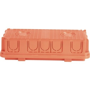 Doza Gewiss, 6 posturi, ingropata, modular, ABS, rosu, 90x194x50 mm, 300 C, IP44, EXT10613 - Img 1