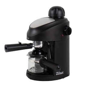 Espressor manual Zilan cu functie spuma cappuccino, 800W, plastic, negru, 0.5l, 2 cesti, tava detasabila, ZLN3154 - Img 1