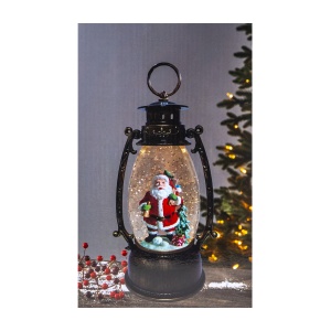 Figurina Felinar de Craciun Zilan, muzicala cu 8 melodii, fulgi de zapada, LED alb cald, 30x20x15 cm, CD4154A - Img 2