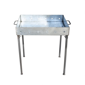 Gratar mobil Z-tools, pe carbuni, metal, 60x40 cm, inaltime 10 cm, grosime 3 mm, greutate 14.2 Kg, EXT9911 - Img 4
